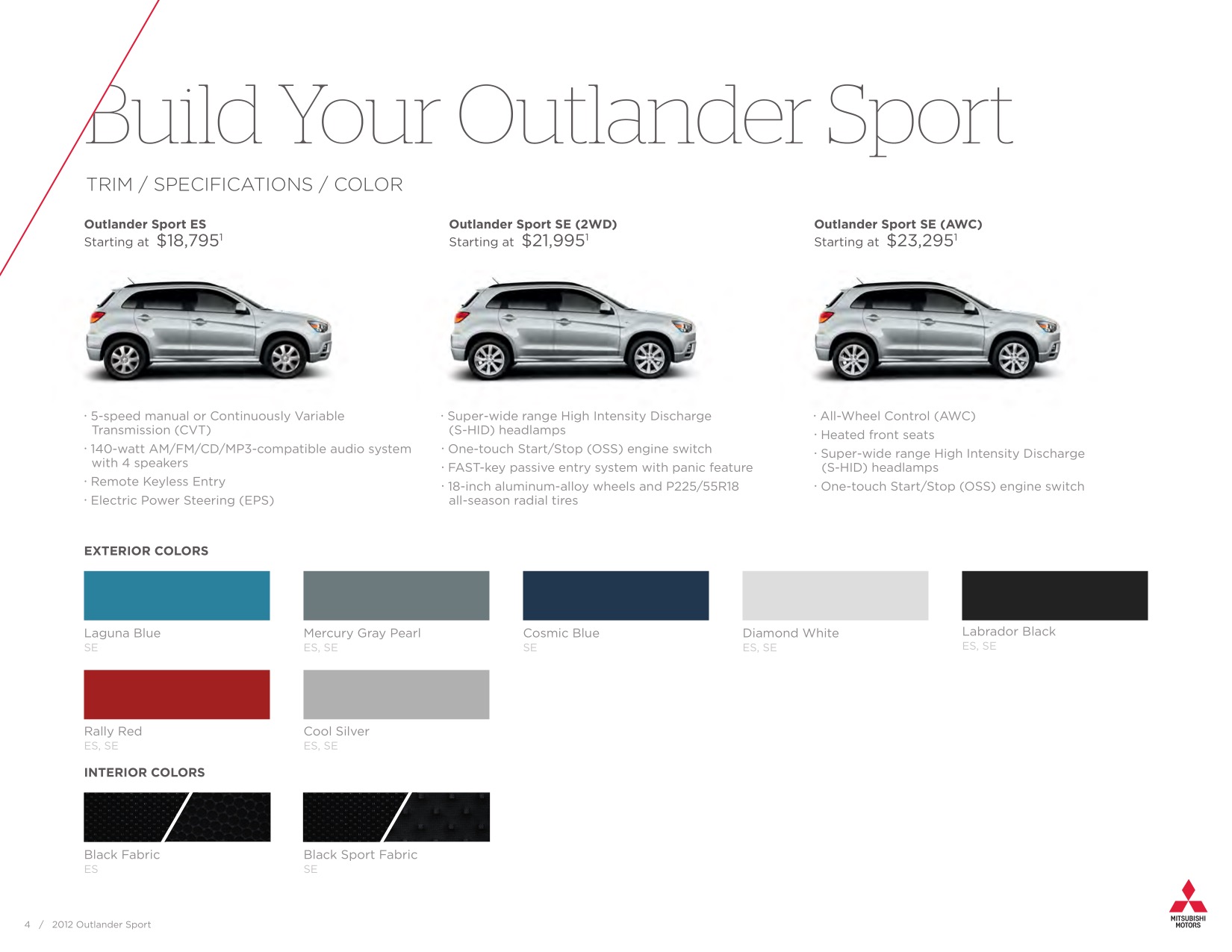 2012 Mitsubishi Outlander Sport Brochure Page 7